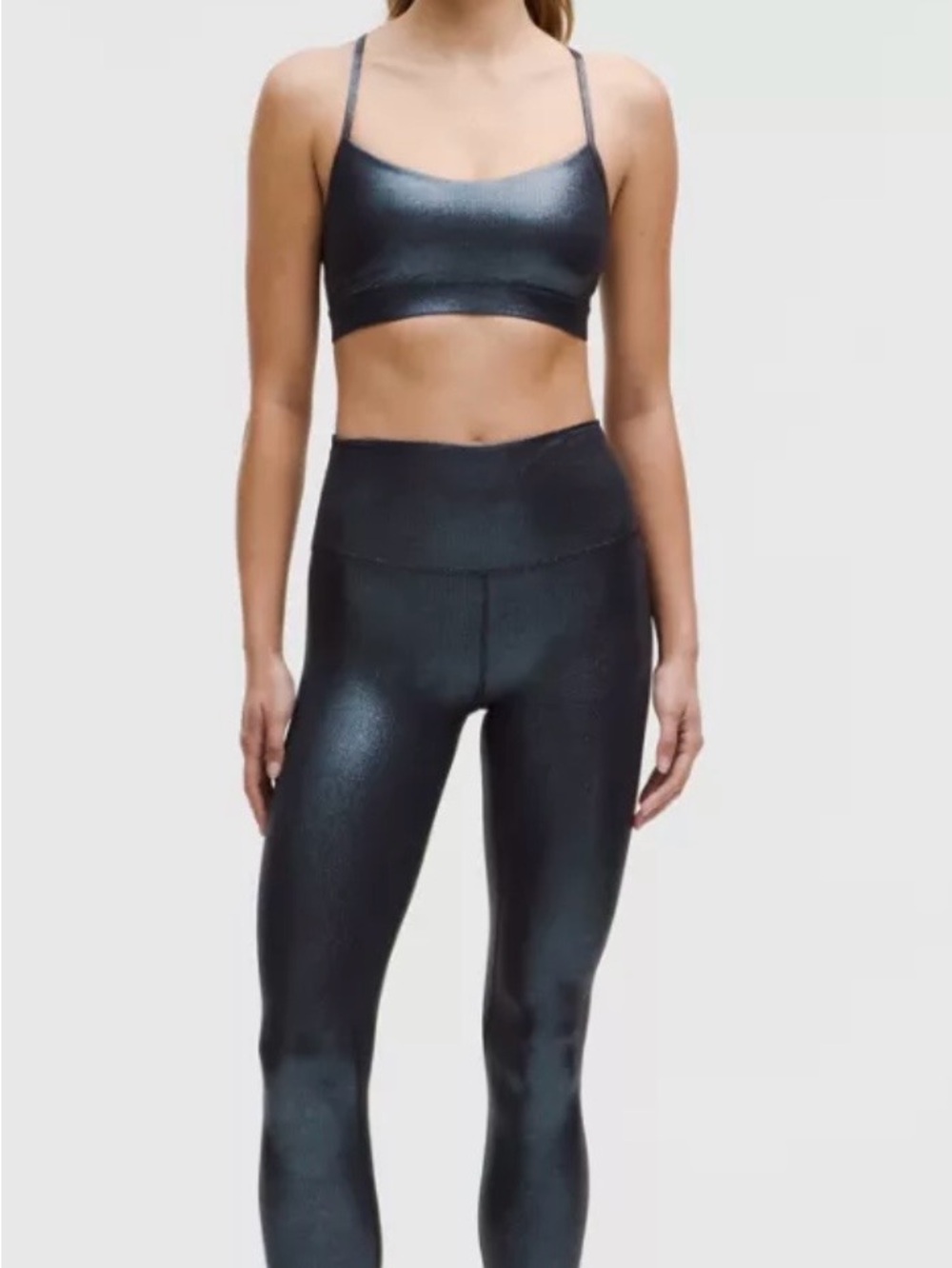 lululemon Align™ High-Rise Ribbed Pant 23” Shine in a Blue/Balck